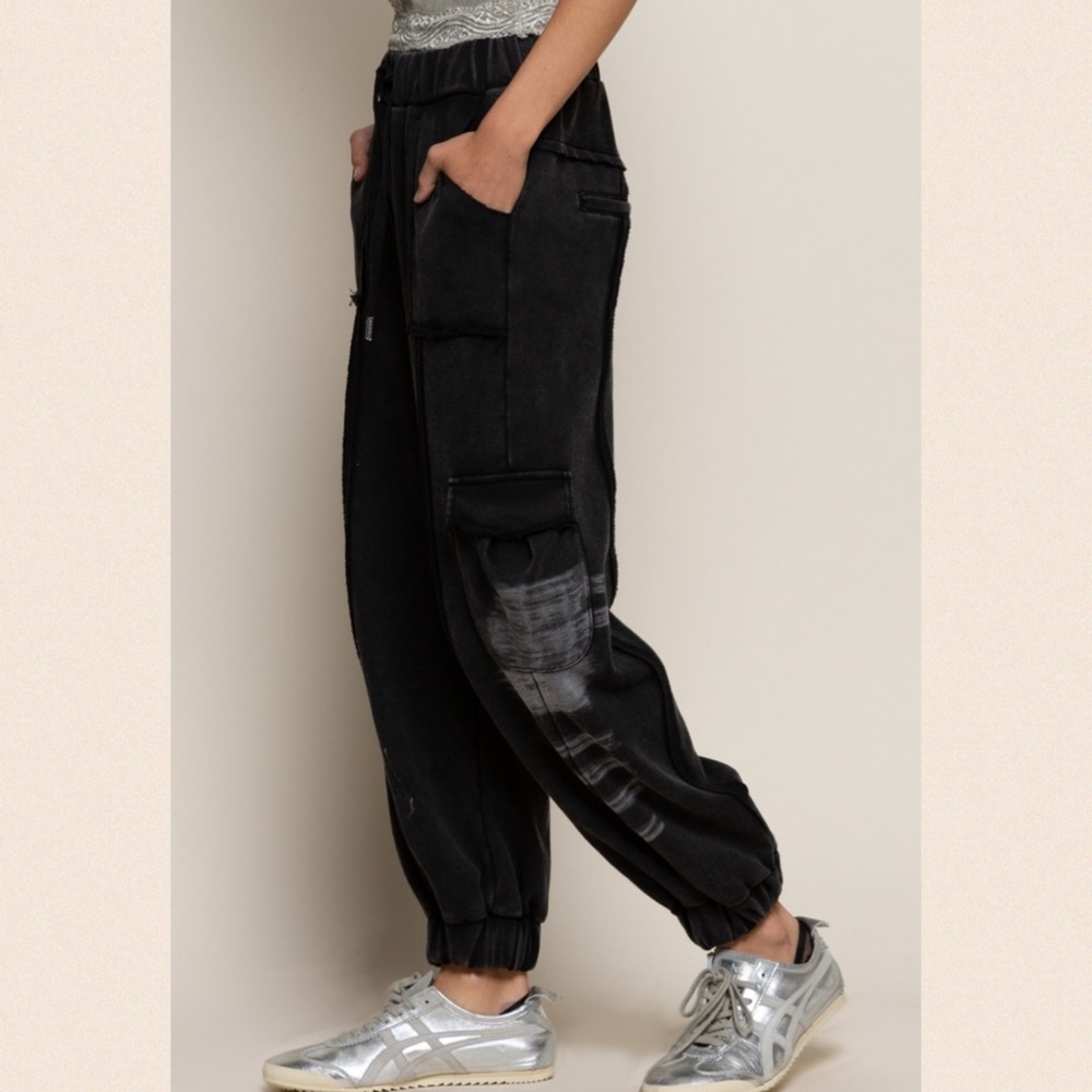 Last New! Black Washed out Oversized Joggers - Picture 4 of 5